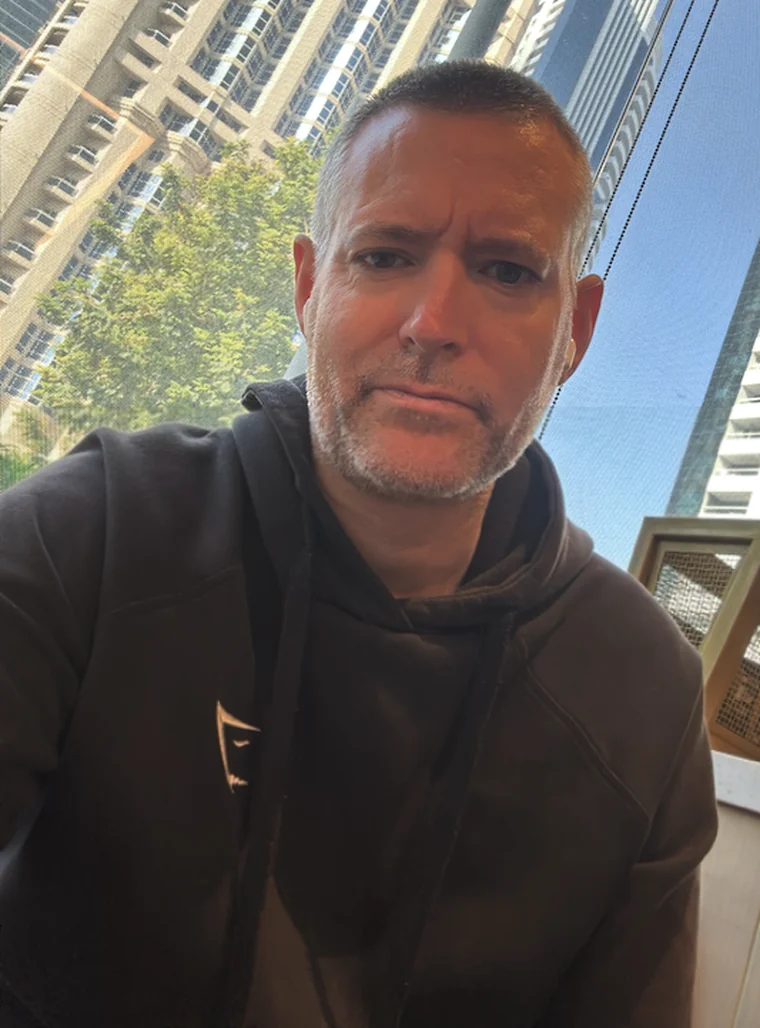 Adam, founder of Positively Adam, in Dubai