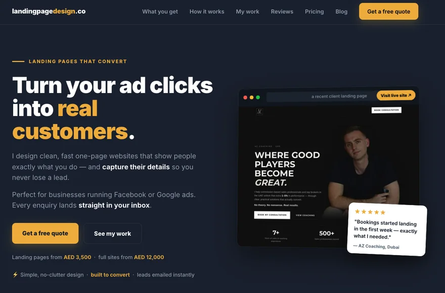 Landing Page Design website