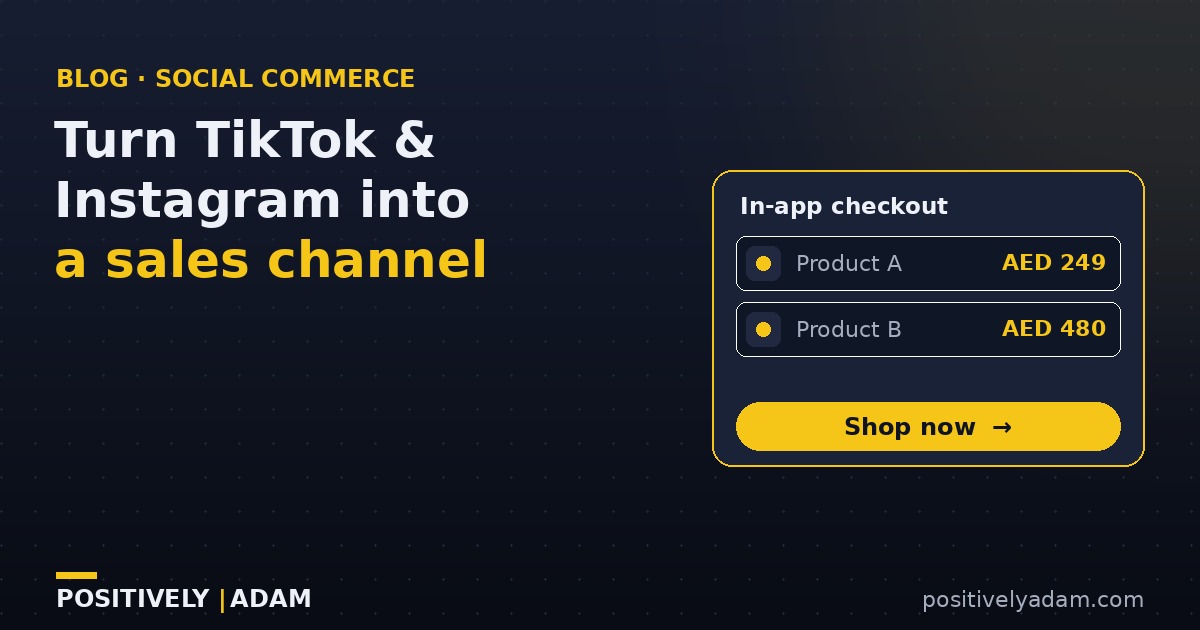 Social Commerce Uae Tiktok Instagram 2026